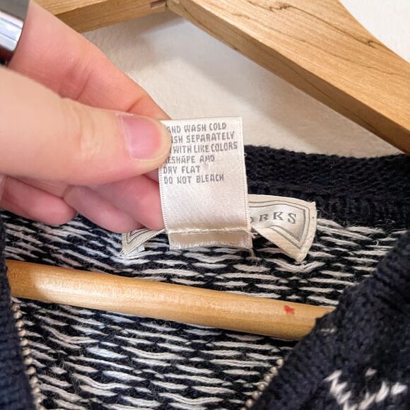 Vintage Christmas Fairisle Deer Zip Up Hoodie Size M - Picture 3 of 6